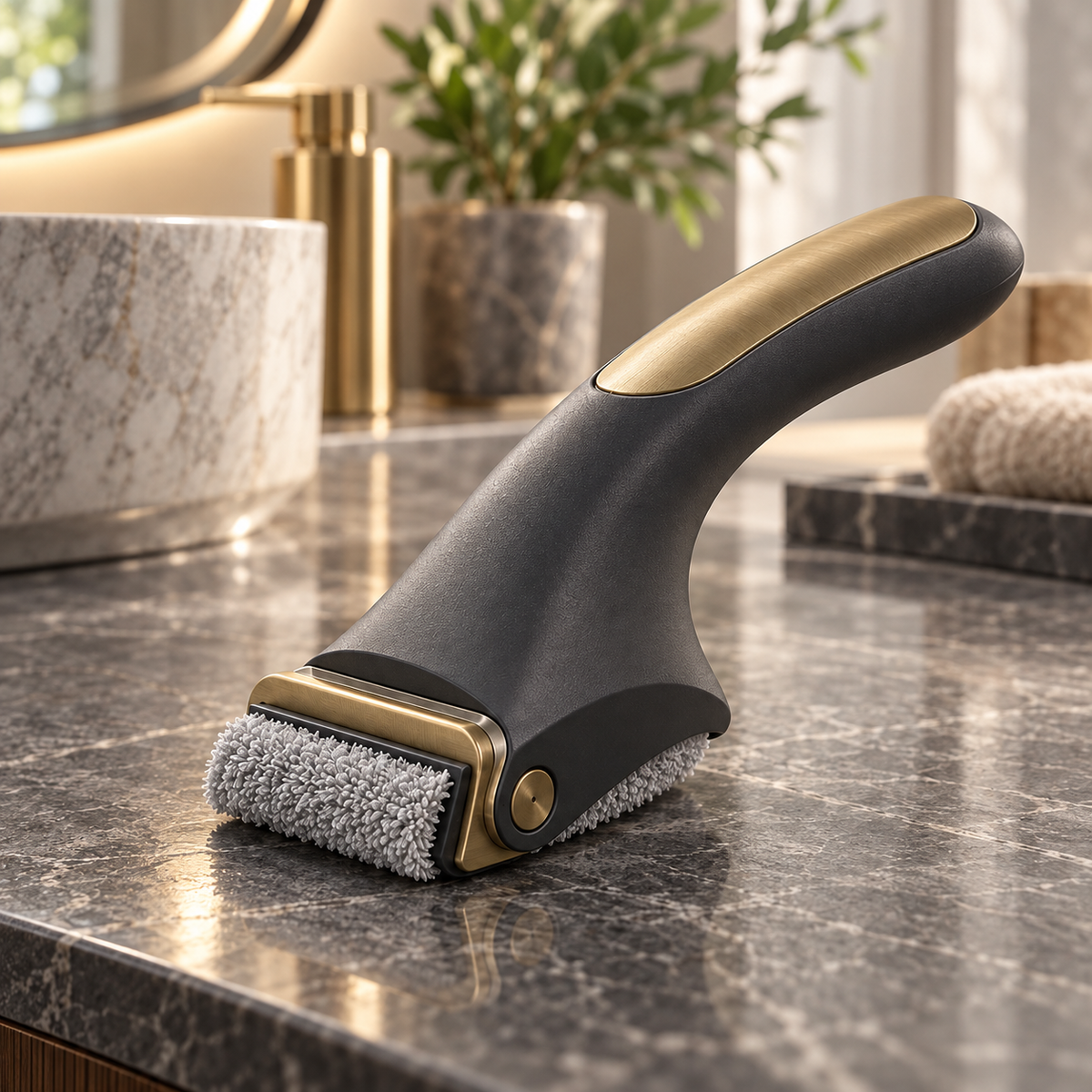 Charcoal Shower Door Track Cleaning Brush