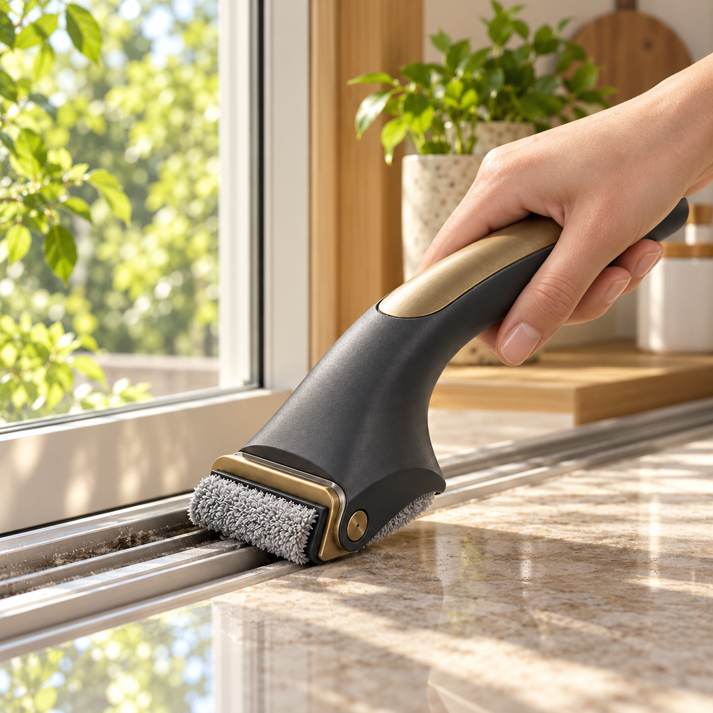 Charcoal Shower Door Track Cleaning Brush