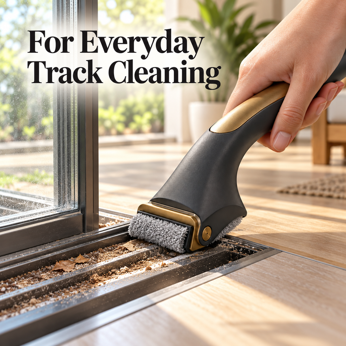 Charcoal Shower Door Track Cleaning Brush