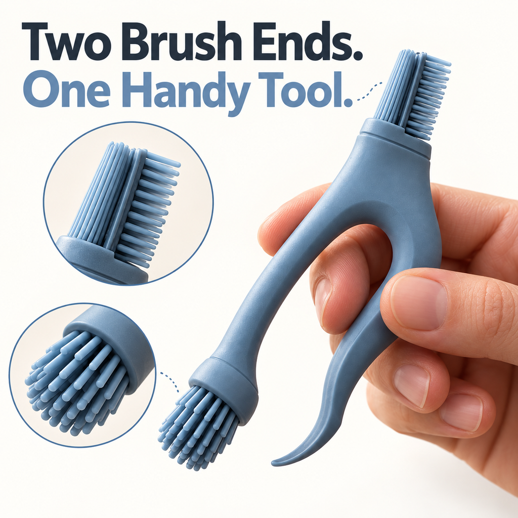 Dusty Blue Bottle Lid Detail Cleaning Brush