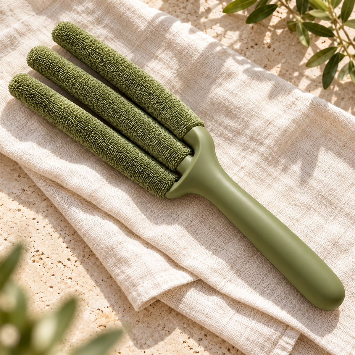 Olive Three-Layer Venetian Blind Duster